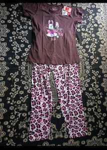 Cute Bunny Graphic Pajama Set