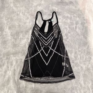 Sparkly Black Sheer Embellished Top