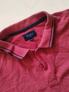 Pepe Jeans Maroon Polo T-Shirt
