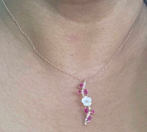 Elegant Floral Necklace SS925 rose gold.pl