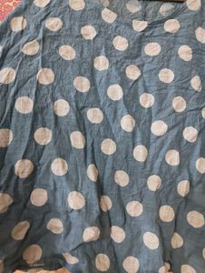 Blue Polka Dot Relaxed Fit Top
