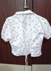 Cute corset back Floral Print Crop Top