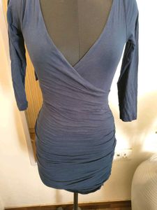 Navy Blue Wrap Dress