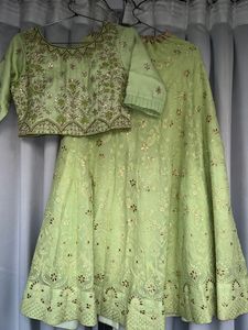 Lucknowi Design Moti Work Legenga Choli Set