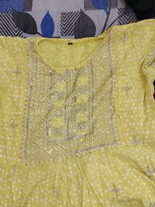 Yellow Embroidered Kurta Suit