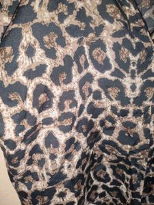 Leopard Print Button-Up Crop Shirt