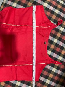 Vibrant Red Kurta Set with Pants