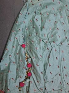 Beautiful Teal Ethnic Skirt with Embellishments
