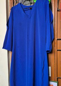 Blue V-Neck Dress