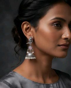 👂🏻💜Elegant Oxidized Jhumka Earrings