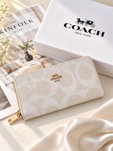 Coach Zip Around Wallet - Brown Monogram WITHOUT B