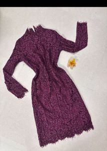 Elegant Burgundy Lace Dress