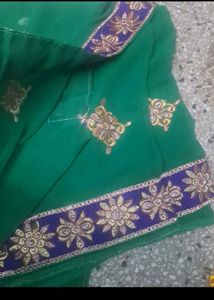 Elegant Green Saree with Embellished Border