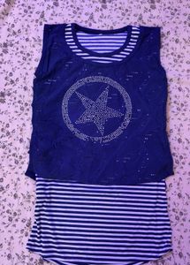Blue Layered Star Top