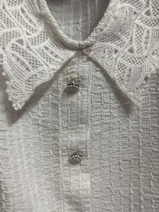 Chic White Lace Collar Puff Sleeve Top