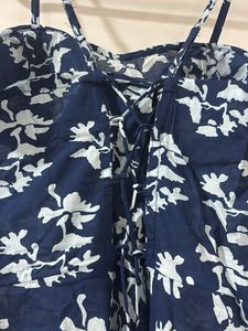 Navy Floral Print Sundress