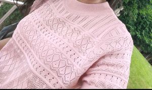 Pink Lace Knit Top