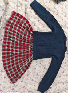 Navy Blue woolen Dress
