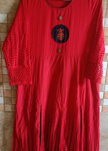 women flore length cotton anarkali kurta