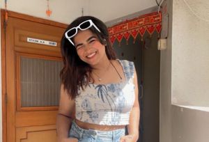 Stylish Blue & White Crop Top