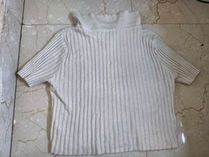 Ribbed Knit Polo Shirt