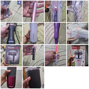 Assorted branded lipstick,straightener, hair dryer