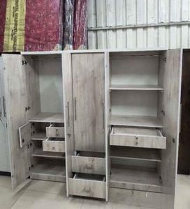 Marble Finish Wardrobe with Mirror