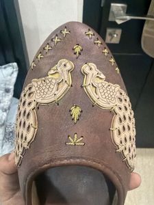 Embroidered Peacock Juttis/Flats