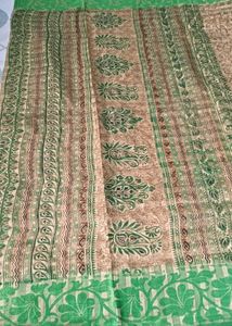 Elegant Printed Saree with Green Border