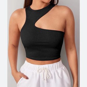 Black Cut-Out Ribbed Crop Top