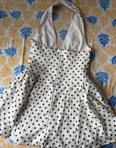 Chic Polka Dot Halter Dress