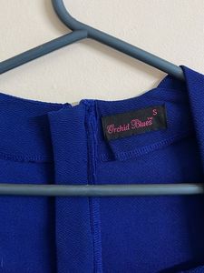 Royal Blue Square Neck Crop Top