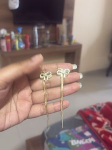 Sparkling Bow Drop Earrings