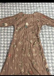 Embroidered Button-Down Maxi Kurta