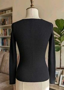 stylish latest regular solid black top