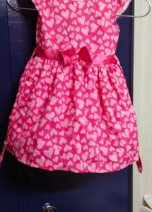 Cute Pink Heart Print Dress