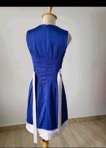 Elegant Royal Blue &amp; White Dress