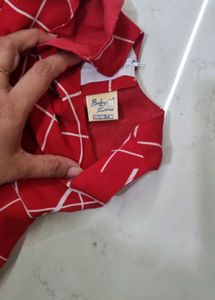 Red Geometric Print Dress