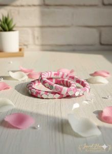 Handcrafted Pink & Silver Bangle Set