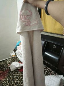 Cute Towel with Pink Cartoon Character