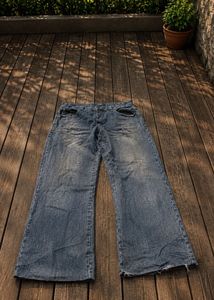 Wide Leg Blue Jeans