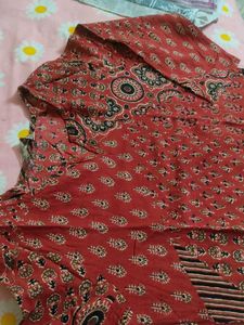Red Printed Kurta