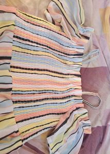 Boho Striped Off-Shoulder Midi Dress
