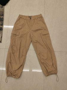 🤎 Beige y2k 100% Cotton Cargo Joggers Size 32-44