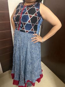 long frill gown