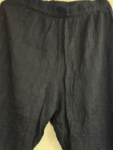 Embroidered Navy Blue Palazzos