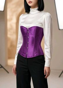 Elegant Purple Satin Corset Top