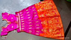 Vibrant Orange &amp; Pink Lehenga Choli Set