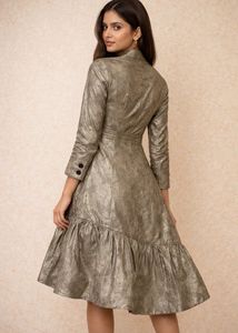 Metallic Gold Ruffle Dress