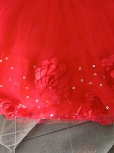 Red Sparkly Flower Girl Dress